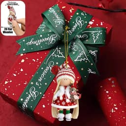 18/12pcs Artificial Wood Christmas Doll Figurines 2D Flat Characters with Traditional Outfits for Decorations Christmas Decor