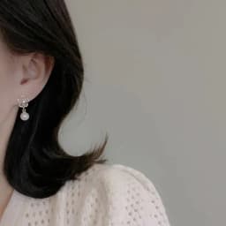 Elegant Sweet Flower Stud Earrings For Women Exquisite Zircon Imitation Pearl Flowers Earring Party Christmas Jewelry Gift