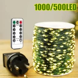 1000/500LED Green Wire Led String Fairy Lights US/EU Plug 110V/220V Waterproof LED Christmas Tree Holiday Home Garden Decor Xmas