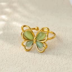 Popular Butterfly Rings For Women Gold Color Stainless Steel Geometric Opening Finger Ring Aesthetic Wedding Christmas Jewelry