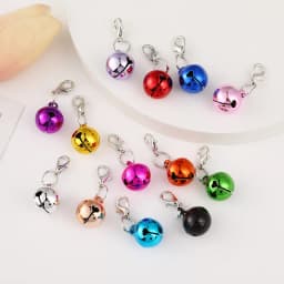 Pet Cat Dog Jingle Bell Collar Ornament Colored Christmas Pendant with Lobster Buckle Bag Keychain Sewing Accessories
