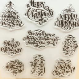 Alinacutle CLEAR STAMPS Christmas Sentiment Scrapbooking Card Album Paper Craft Rubber Roller Transparent Silicon Stamp 20102404