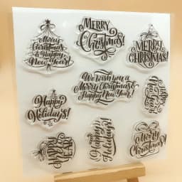 Alinacutle CLEAR STAMPS Christmas Sentiment Scrapbooking Card Album Paper Craft Rubber Roller Transparent Silicon Stamp 20102404