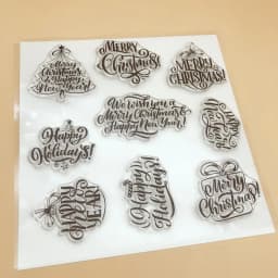 Alinacutle CLEAR STAMPS Christmas Sentiment Scrapbooking Card Album Paper Craft Rubber Roller Transparent Silicon Stamp 20102404