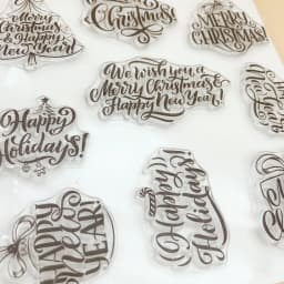 Alinacutle CLEAR STAMPS Christmas Sentiment Scrapbooking Card Album Paper Craft Rubber Roller Transparent Silicon Stamp 20102404