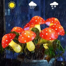 8/12/20 Head Solar Mushroom Lights Stake Garden Decor, Festive Christmas Fairy Lights for Outdoor Yard, Wedding Party Atmosphere