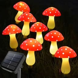 8/12/20 Head Solar Mushroom Lights Stake Garden Decor, Festive Christmas Fairy Lights for Outdoor Yard, Wedding Party Atmosphere