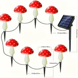 8/12/20 Head Solar Mushroom Lights Stake Garden Decor, Festive Christmas Fairy Lights for Outdoor Yard, Wedding Party Atmosphere