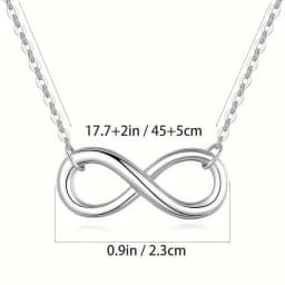 Fashion 8-word Shaped Necklace Charm Infinity Symbol Titanium Steel Pendant Necklace Christmas Birthday Gift