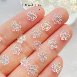 100Pcs Cute Resin Mini Christmas Snowflakes Flat Back Ornament Jewelry Making Manicure Hairwear Accessorie