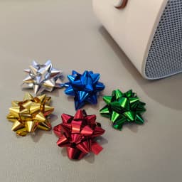 100pcs/2.5cm Mini Colorful 3D Star Flower Decorations DIY Self-adhesive Ribbon Bows Paper Gift Wrapping for Christmas Wedding