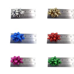 100pcs/2.5cm Mini Colorful 3D Star Flower Decorations DIY Self-adhesive Ribbon Bows Paper Gift Wrapping for Christmas Wedding