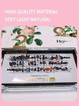 D Curl 60 Pcs 3D Halloween Cosplay Eyelash Extension New Fashion Christmas Glitter Soft Mink False Eyelash Individual Lashes