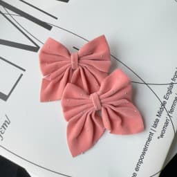 2Pcs Starry Dots Red Velvet Bow Hair Pins Hair Clips Kids Girls Fashion Christmas Barrettes Ponytail Holder Headwear Accessories