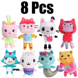 25cm 8Pcs Kawaii Gabby doll house plush toy cartoon stuffed animal mermaid cat mermaid plush doll children's Christmas gift