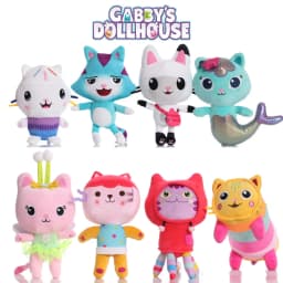 25cm 8Pcs Kawaii Gabby doll house plush toy cartoon stuffed animal mermaid cat mermaid plush doll children's Christmas gift