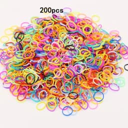 200pcs Rubber Loom Bands DIY Bracelets Wristband Silicone Rubber Hairbands Craft Kit Toys Birthday Christmas Gift Party Supplies