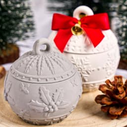 Christmas Relief Snows Berry Candle Jar Silicone Mold DIY Round Ball Storage Box Molds Plaster Resin Making Kit Xmas Crafts Deco