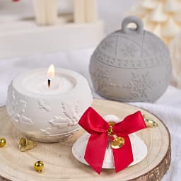 Christmas Relief Snows Berry Candle Jar Silicone Mold DIY Round Ball Storage Box Molds Plaster Resin Making Kit Xmas Crafts Deco