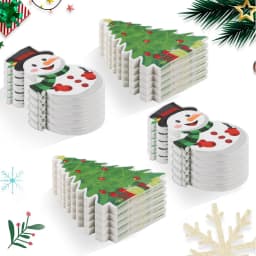 20-100Pcs Christmas Disposable Paper Napkins Cute Snowman Tissues 2025 Christmas Party Home Table Decoration Supplies New Year