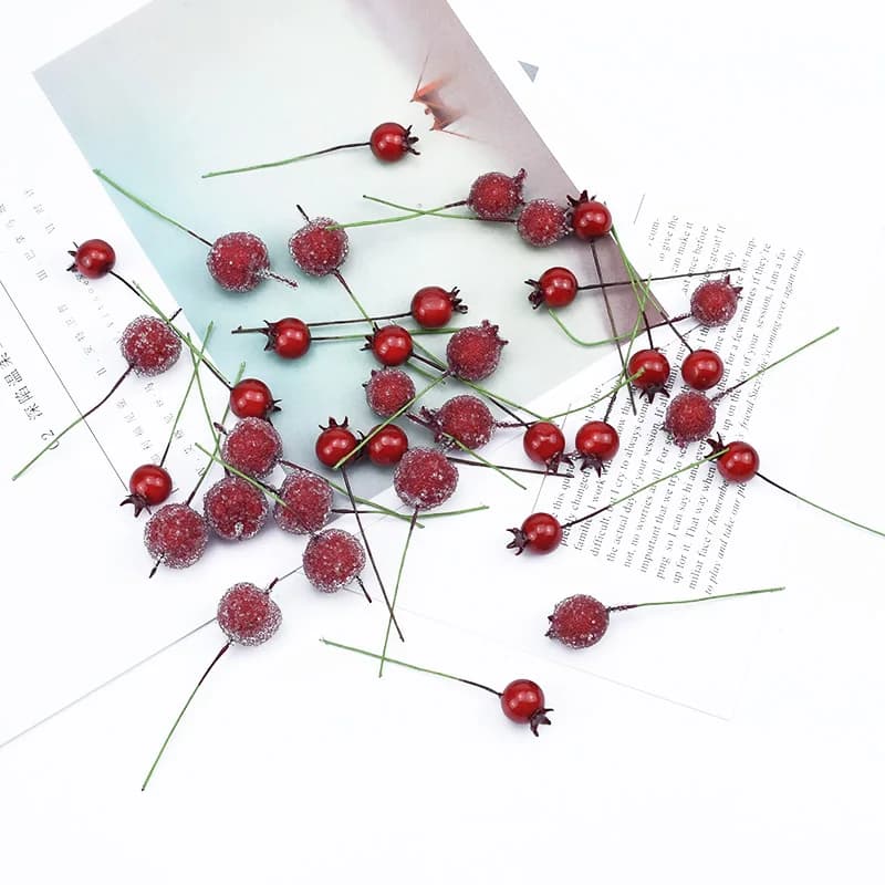 50/100Pcs Christmas Party Decoration Pomegranate Fruit Home Wedding Bridal Accessory Decorative Flowers Wreath Artificial Plants