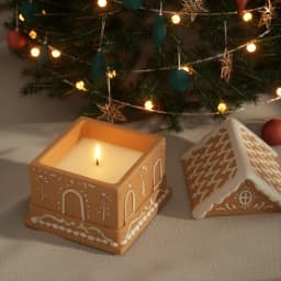 Gingerbread Cottage Candle Jar Concrete Silicone Mold DIY Christmas Candle Vessel Jesmonite Mould Xmas Home Decoration