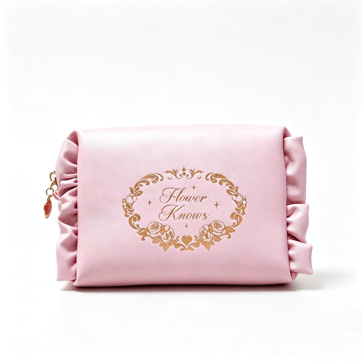 Flower Knows Limited Pink Cosmetic Bag Large Capacity Portable Toiletry Storage Bag Christmas Plush Bag Handbag