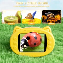 Handheld Kids Microscope Science Education Toy 2.4-Inch Screen 1000x Pocket Microscope Christmas Birthday Gift for Boys & Girls