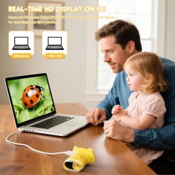 Handheld Kids Microscope Science Education Toy 2.4-Inch Screen 1000x Pocket Microscope Christmas Birthday Gift for Boys & Girls