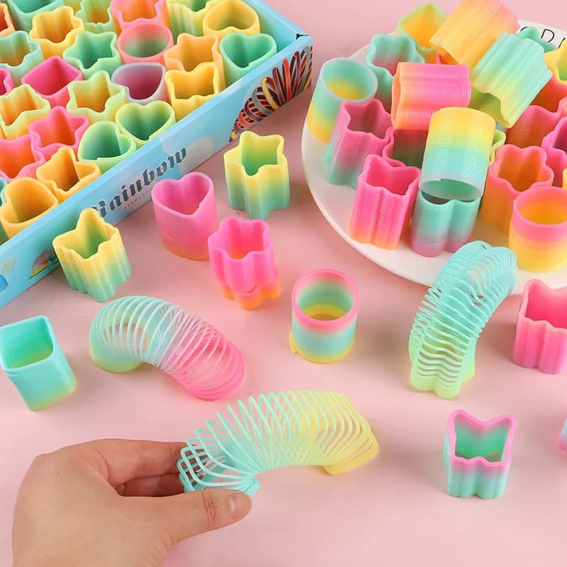 12/24Pcs Rainbow Magic Spring Toys for Kids Birthday Party Favors Pinata Fillers School Prize Wedding Christmas Boy Girl Gifts