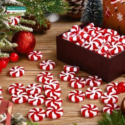 50pcs New Year Acrylic Candy DIY Xmas Tree Hanging Christmas Simulation Candies Peppermint Ornaments Sweets Drop Pendants Gifts