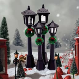 3pcs/5pcs mini Christmas street light ornaments, small plastic lantern decorations, no power supply required, suitable for dollh