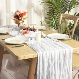 6PCS Gauze Table Runner Wedding Semi-Sheer Vintage Cheesecloth Dining Party Christmas Banquet Arches Cake Wholesale Table Decor