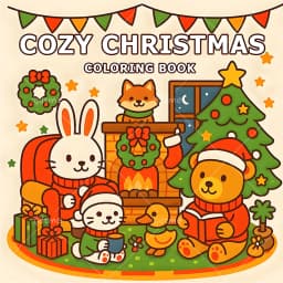 COZY CHRISTMAS Coloring Book -Thick Paper for Adults Teens - Stress Relief Creative Cute Drawing Book DIY Gift Idea