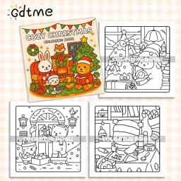 COZY CHRISTMAS Coloring Book -Thick Paper for Adults Teens - Stress Relief Creative Cute Drawing Book DIY Gift Idea