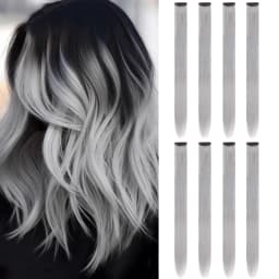 8Packs Colored Synthetic Hair Extensions 22 Inch Straight Clip-In on Party Christmas Black Friday K-pop New Year Gift Hair