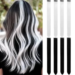 8Packs Colored Synthetic Hair Extensions 22 Inch Straight Clip-In on Party Christmas Black Friday K-pop New Year Gift Hair