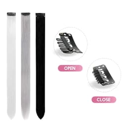 8Packs Colored Synthetic Hair Extensions 22 Inch Straight Clip-In on Party Christmas Black Friday K-pop New Year Gift Hair