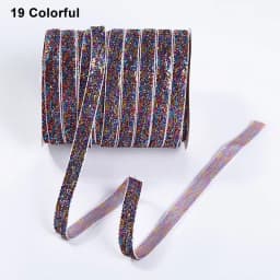 50Yard 10mm Multicolor Shimmer Velvet Ribbon Sparkle Glitter Ribbon For DIY Craft Christmas Gift Wrapping Wedding Decor