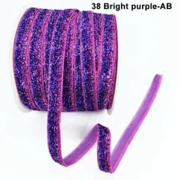 50Yard 10mm Multicolor Shimmer Velvet Ribbon Sparkle Glitter Ribbon For DIY Craft Christmas Gift Wrapping Wedding Decor