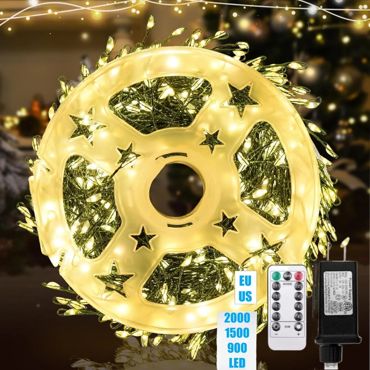LED Firecracker String Lights Remote Control Halloween Garland EU/US DC Power Fairy Light for Wedding Party Christmas Decoration