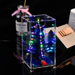 DIY LED Multicoloured Christmas Tree Kit DC5V LED Flashing Light Circuit Kit Electronic Fun Soldering Practice Kit