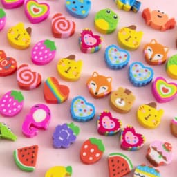 100PCS Cartoon Fruit Animal Eraser Love Mini Rubber Cross Border June 1st Christmas Gift Award