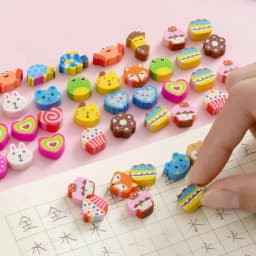 100PCS Cartoon Fruit Animal Eraser Love Mini Rubber Cross Border June 1st Christmas Gift Award