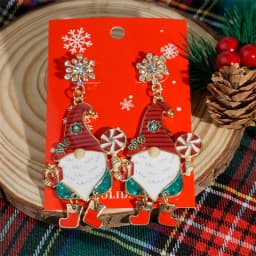 Christmas Drop Earrings For Women Shiny Rhinestone Santa Claus Xmas Tree Snowman Elk Snowflake Long Tassel Dangle Earring Gifts