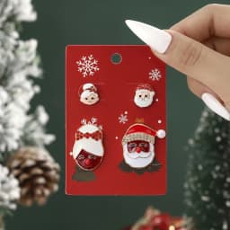 Christmas Drop Earrings For Women Shiny Rhinestone Santa Claus Xmas Tree Snowman Elk Snowflake Long Tassel Dangle Earring Gifts