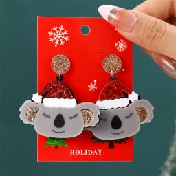 Christmas Drop Earrings For Women Shiny Rhinestone Santa Claus Xmas Tree Snowman Elk Snowflake Long Tassel Dangle Earring Gifts