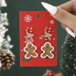 Christmas Drop Earrings For Women Shiny Rhinestone Santa Claus Xmas Tree Snowman Elk Snowflake Long Tassel Dangle Earring Gifts