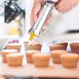 Cookie Press Gun and Icing Set Christmas Spritz Alloy Churro Maker With 4 Pastry Tip 20 Discs Biscuit Mold Tool
