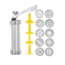 Cookie Press Gun and Icing Set Christmas Spritz Alloy Churro Maker With 4 Pastry Tip 20 Discs Biscuit Mold Tool
